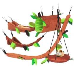5-Piece Plush Hammock Swing Set for Hamsters