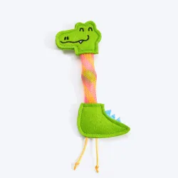 Crocodile Flicking Tube Inside Bell Ball Toy with Catnip Pouch Crocodile Flicking Tube Inside Bell Ball Toy with Catnip Pouch