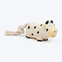 Rubber Cow with Rope Chew Toy For Dogs